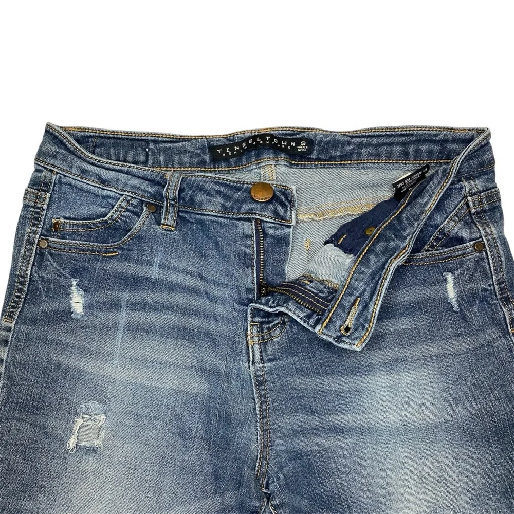 Tinseltown Distressed High Waist‎ Cuffed Denim Shorts Sz 9